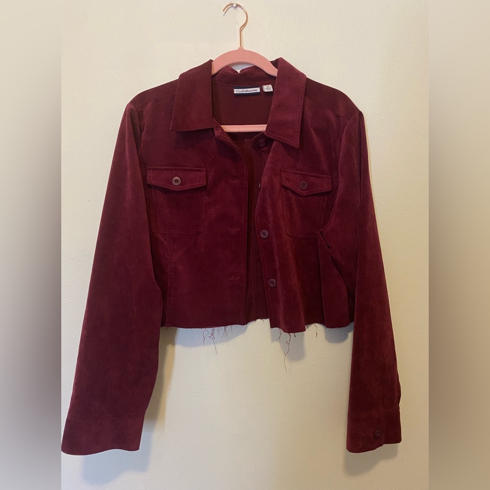 Burgundy Croft & Barrow Cropped Shacket